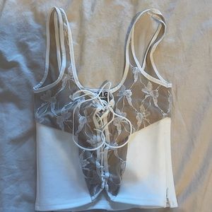I AM GIA white butterfly corset xxs